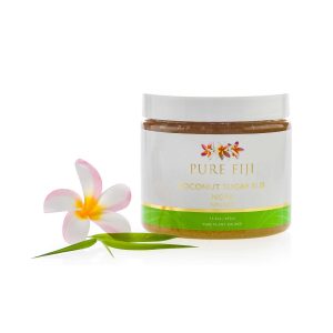 Pure Fiji Coconut Sugar Rub in Noni with pretty flower